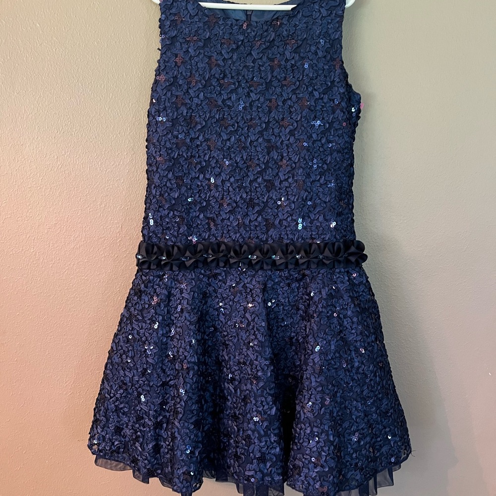 Dorissa Blue Sequin Kids Formal Dress